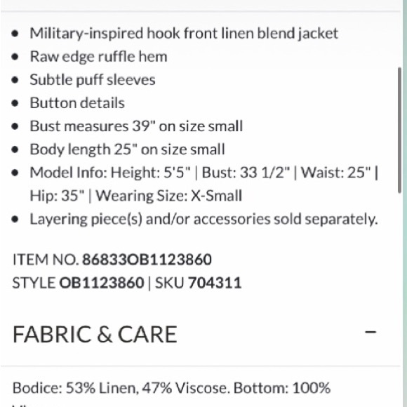 Free People Ariana Military Styled Jacket XS - Picture 5 of 5